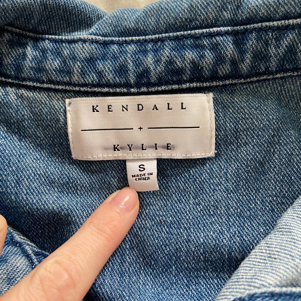 Kendall and Kylie short sleeve denim button down mini dress size small - Picture 2 of 2